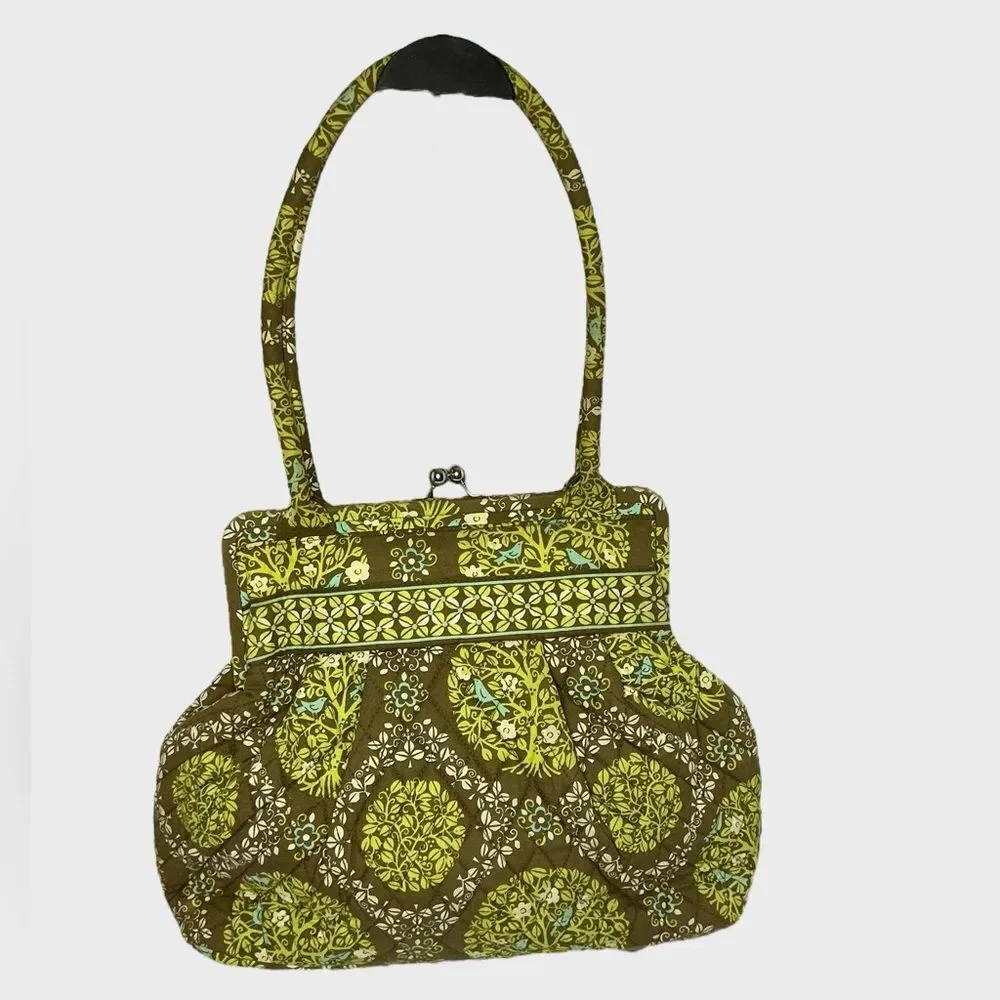 Vera Bradley Alice Kiss Lock Bag Sitting in a Tree Blue Bird Retired Print
